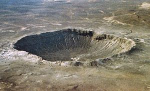 Barringer Meteor Crater in Arizona.