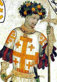 Godefrey of Bouillon, pictured in a fresco fro...