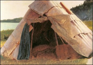 Details of Ojibwe Wigwam at Grand Portage